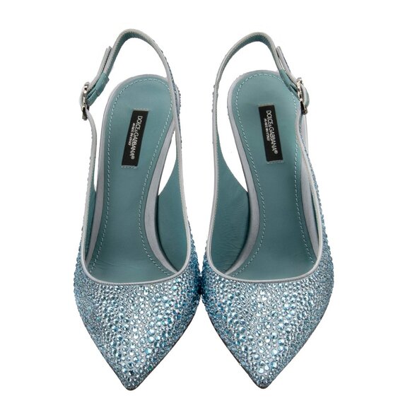 Dolce & Gabbana - Crystal Silk Decollete Rainbow Slingback Pumps LORI Blue EUR 3 - Picture 5 of 5